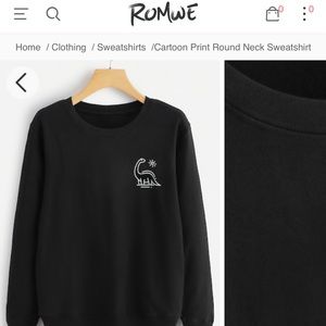 Black long sleeve with dinosaur cartoon